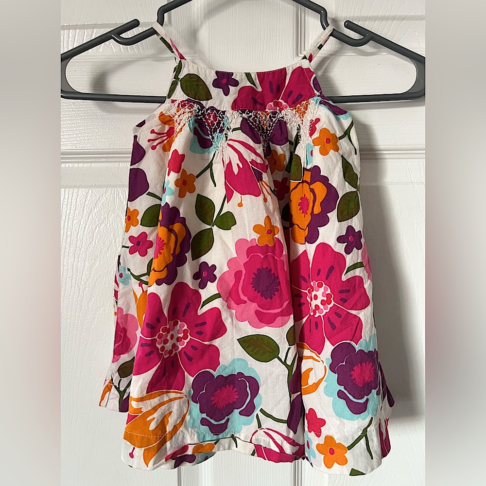 JOE FRESH • bright floral spring summer tank dress baby girl Easter casual full
